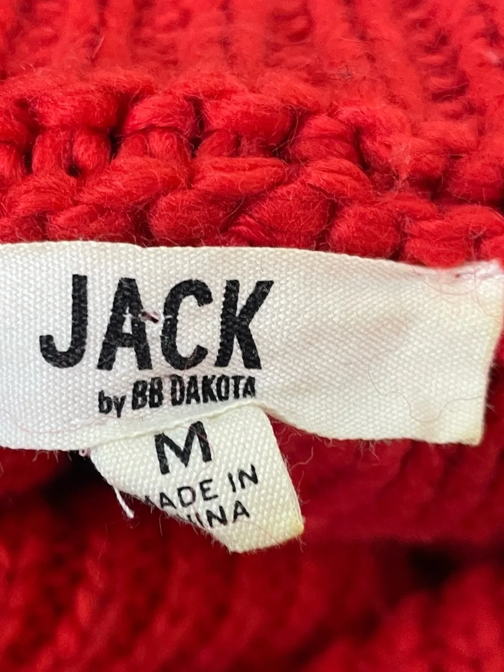 Jack by BB Red Chunky Slouchy Cropped Cable-Knit Turtleneck Sweater for Women